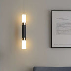 Modern Minimalist Cylinder Aluminum Acrylic LED Pendant Light for Bedroom BulbSquare