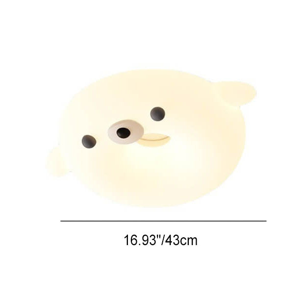 Lumendat Adorable Cream Style Cartoon Seal LED Kids Flush Mount Ceiling Light Lumendat