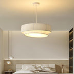 Contemporary Scandinavian Round Iron Acrylic Fabric 4/5 Light Pendant Light for Living Room BulbSquare