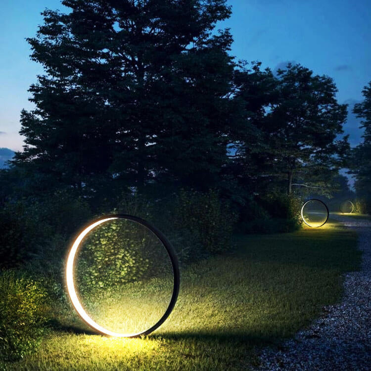 Outdoor Waterproof Acrylic Lampshade Aluminum Ring Design LED Lawn Light Lumendat