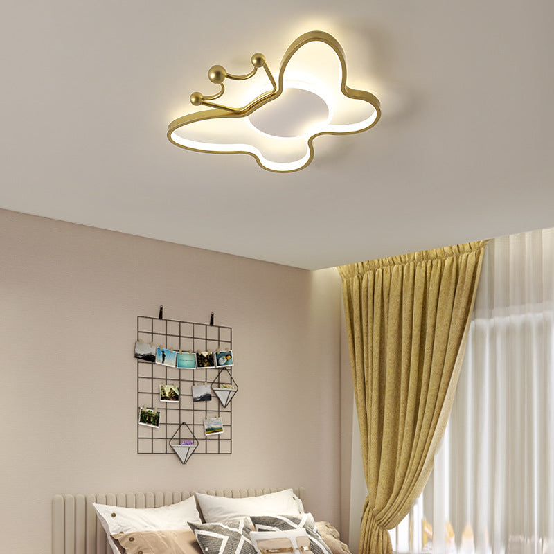 Lumendat Contemporary Nordic Kids Iron Aluminum Silica Acrylic Butterfly LED Flush Mount Ceiling Light For Bedroom Lumendat