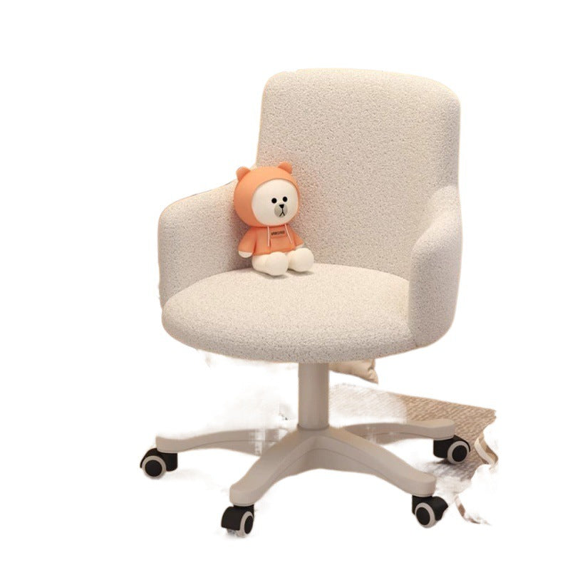 Modern Minimalist Fabric Velvet Nylon Sponge Round Rotatable Desk Chair Backrest Armrest For Home Office DFM-F
