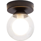 Modern Simple Glass Round Ball 1-Light Semi-Flush Mount Ceiling Light Lumendat