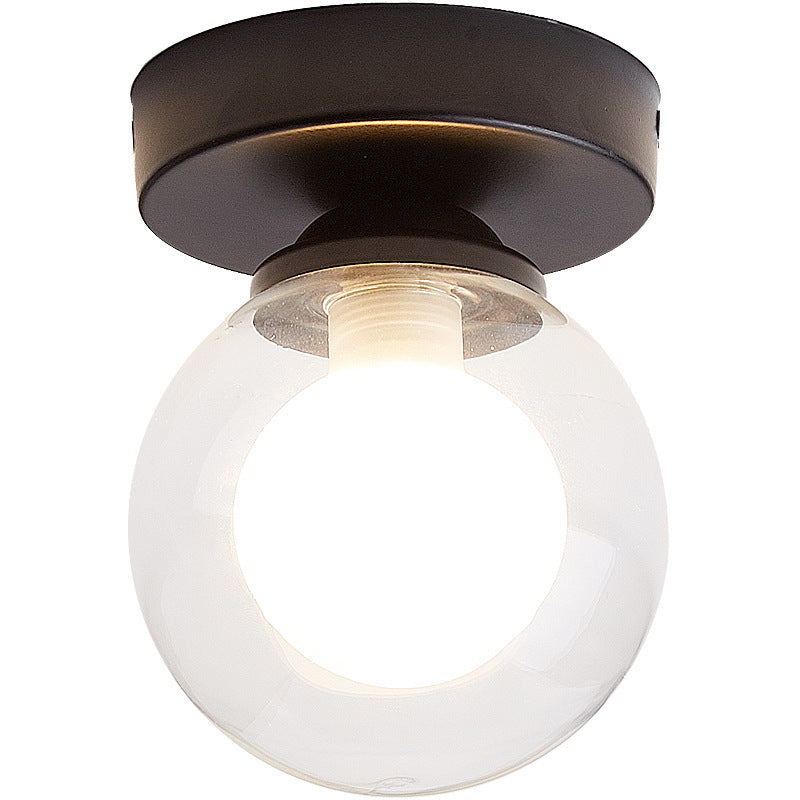 Modern Simple Glass Round Ball 1-Light Semi-Flush Mount Ceiling Light Lumendat