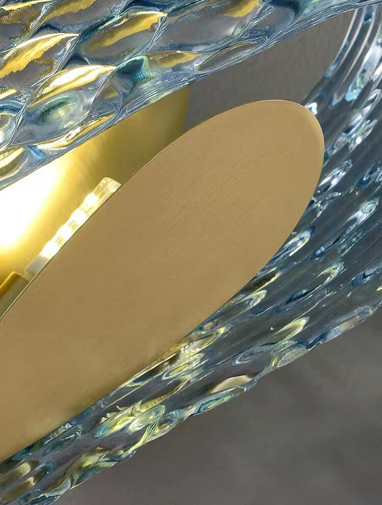 Modern Luxury Blue Floral Glass 2/3 Light Wall Sconce Lamp