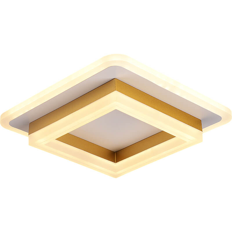 Nordic Simple Acrylic Square Circle Iron LED Flush Mount Ceiling Light BulbSquare