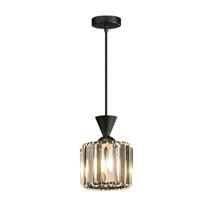 Contemporary Luxury Radiant Prismatic Clear Crystal Shade 1-light Pendant Light for Living Room