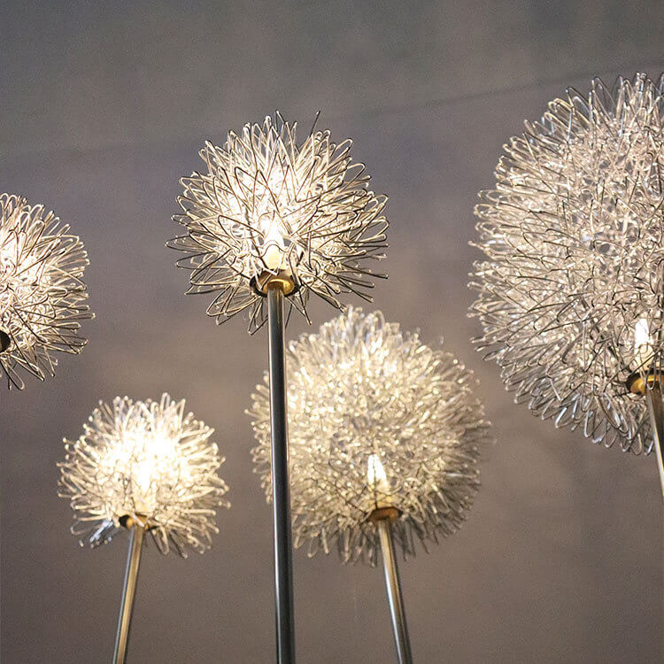Solar Dandelion Aluminum Wire Globe Light LED Outdoor Waterproof Luminous Garden Insert Ground Landscape Light Lumendat