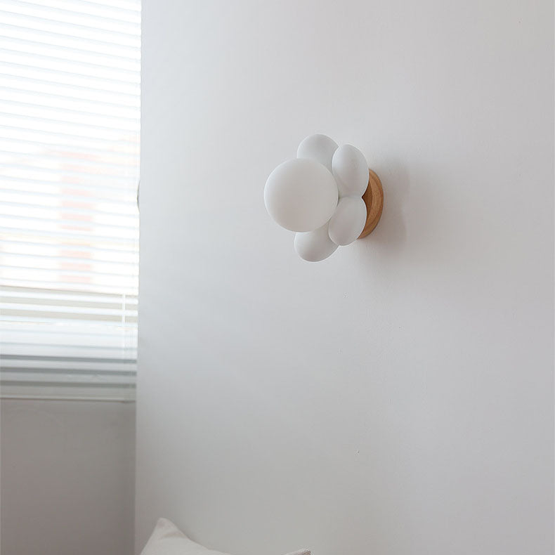 Modern Creative Flowers Shape Glass Ceramic 1-Light Kids Wall Sconce Lamp Lumendat
