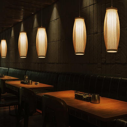 Creative Bamboo Weaving Lantern 1-light Pendant Light