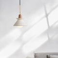 Nordic Minimalist Macaron Wood Cement 1-light Pendant Light Lumendat
