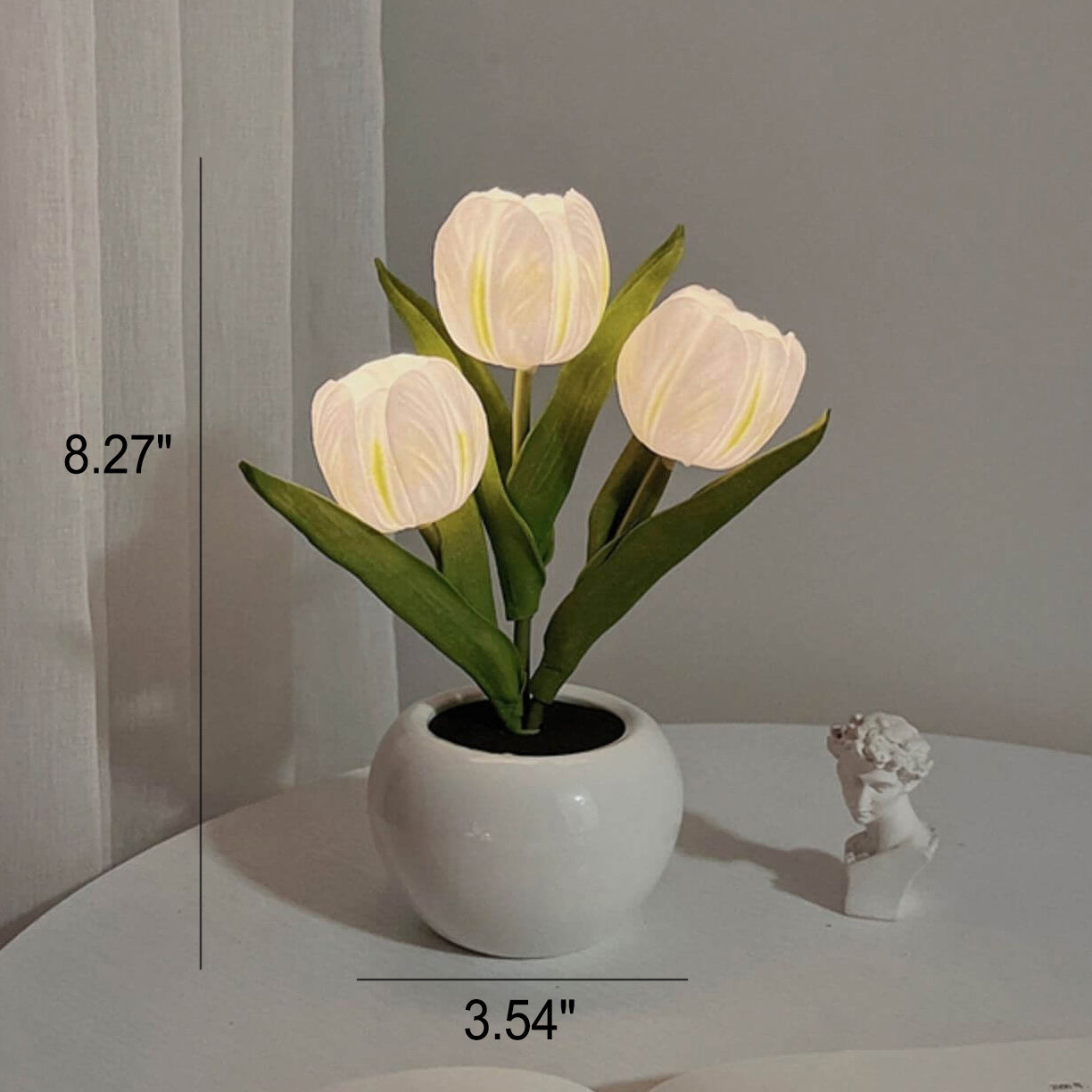 Tulip Simulation Bouquet Ceramic Flower Pot LED Night Light Table Lamp Lumendat