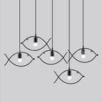 Contemporary Industrial Iron Fish 1-light Pendant Light for Dining Room