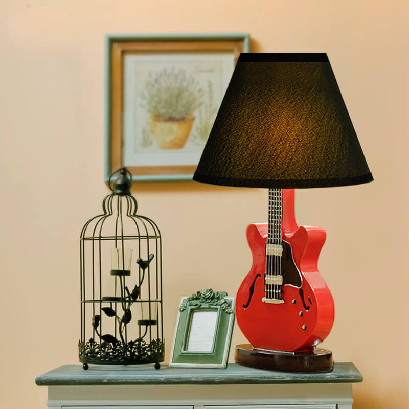 Lumendat Cartoon Creative Fabric Shade Guitar 1-Light Table Lamp Lumendat