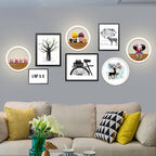 Creative Solid Wood Acrylic Storage Decoration Round LED Wall Sconce Lamp Lumendat