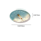 Lumendat Contemporary Creative Cartoon Rocket Unicorn Acrylic Round Shade LED Kids Flush Mount Ceiling Light For Bedroom Lumendat