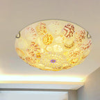 European Mediterranean Shell Art Round LED Flush Mount Ceiling Light Lumendat