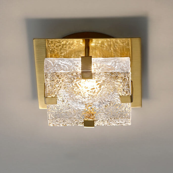 Nordic Luxury Crystal Cube LED Semi-flush Mount Ceiling Light