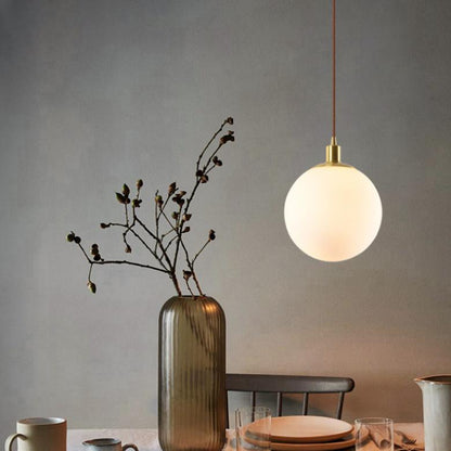Nordic Minimalist Milky White Glass Ball 1-light Pendant Light