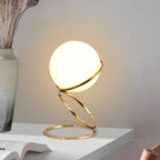 Modern Creative Spiral Circle Base Glass Ball 1-Light Table Lamp Lumendat