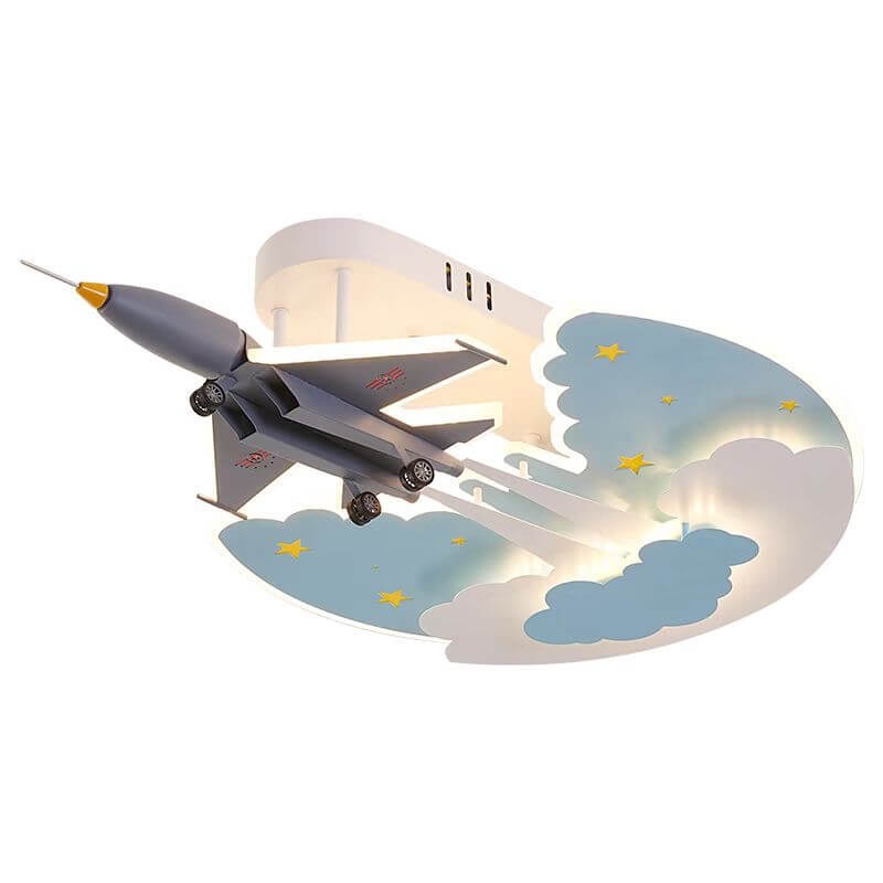 Lumendat Creative Kids Cartoon Aircraft Dimmable Acrylic LED Flush Mount Ceiling Light Lumendat