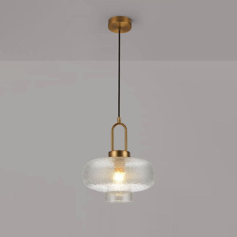 Nordic Light Luxury Oval Clear Glass 1-light Pendant Light BulbSquare