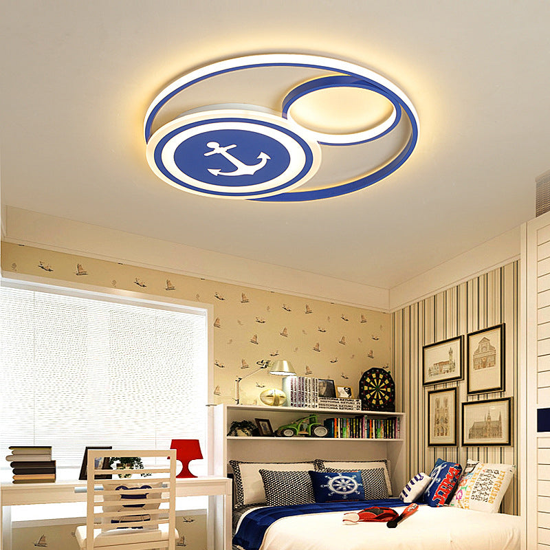 Lumendat Cartoon Creative Rudder Nautical LED Flush Mount Ceiling Light Lumendat