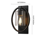 Industrial Retro Iron Circle Ring Glass Cylinder Shade 1-Light Wall Sconce Lamp Lumendat