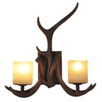 Traditional Vintage Resin Iron Antler 1/2 Light Wall Sconce Lamp For Hallway