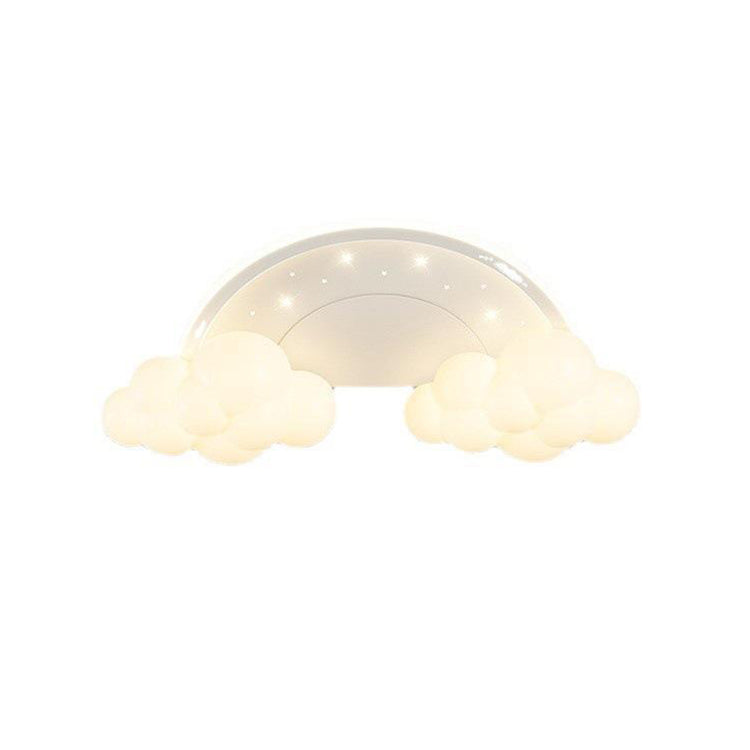 Lumendat Modern Art Deco Kids Iron PE Cloud Rainbow Semicircular Astronaut LED Flush Mount Ceiling Light For Bedroom Lumendat
