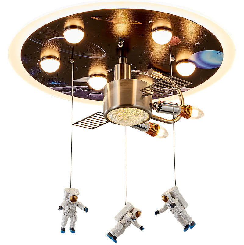 Lumendat Cartoon Creative Astronaut LED Kids Flush Mount Ceiling Light Lumendat