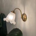 European Vintage Floral Copper Glass 1-Light Wall Sconce Lamp Lumendat