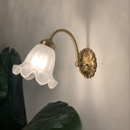 European Vintage Floral Copper Glass 1-Light Wall Sconce Lamp Lumendat