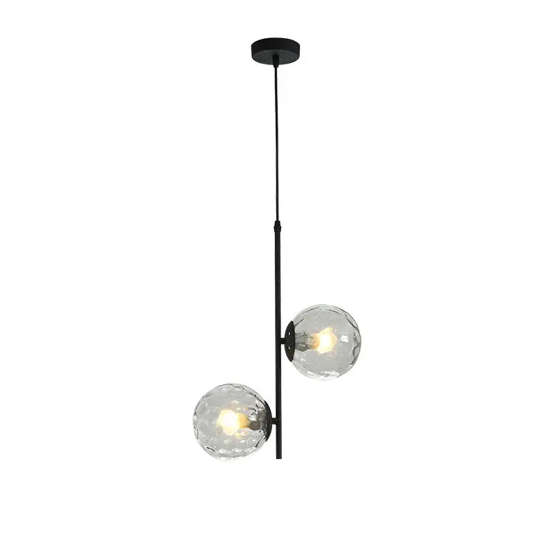 Nordic Minimalist Glass Ball Branch 2-light Chandelier BulbSquare