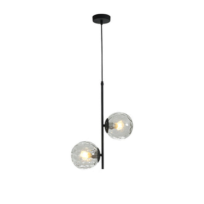 Nordic Minimalist Glass Ball Branch 2-light Chandelier