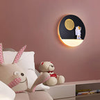 Lumendat Contemporary Creative Iron Resin Round Astronaut LED Wall Sconce Lamp For Bedroom Lumendat