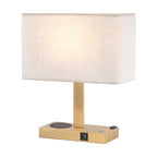 Modern Minimalist Rectangular Cloth Iron 1-Light Table Lamp For Living Room Lumendat