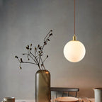 Contemporary Nordic Minimalist White Orb 1-Light Pendant Light For Bedroom Lumendat