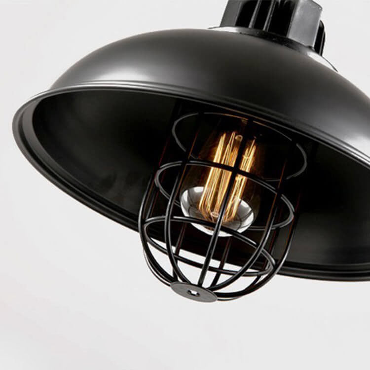 Vintage Industrial Iron Pot Lid Dome 1-light Pendant Light BulbSquare