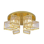 Modern Luxury Diamond Shaped Iron Crystal 3/4/5/6 Light Semi-Flush Mount Ceiling Light Lumendat