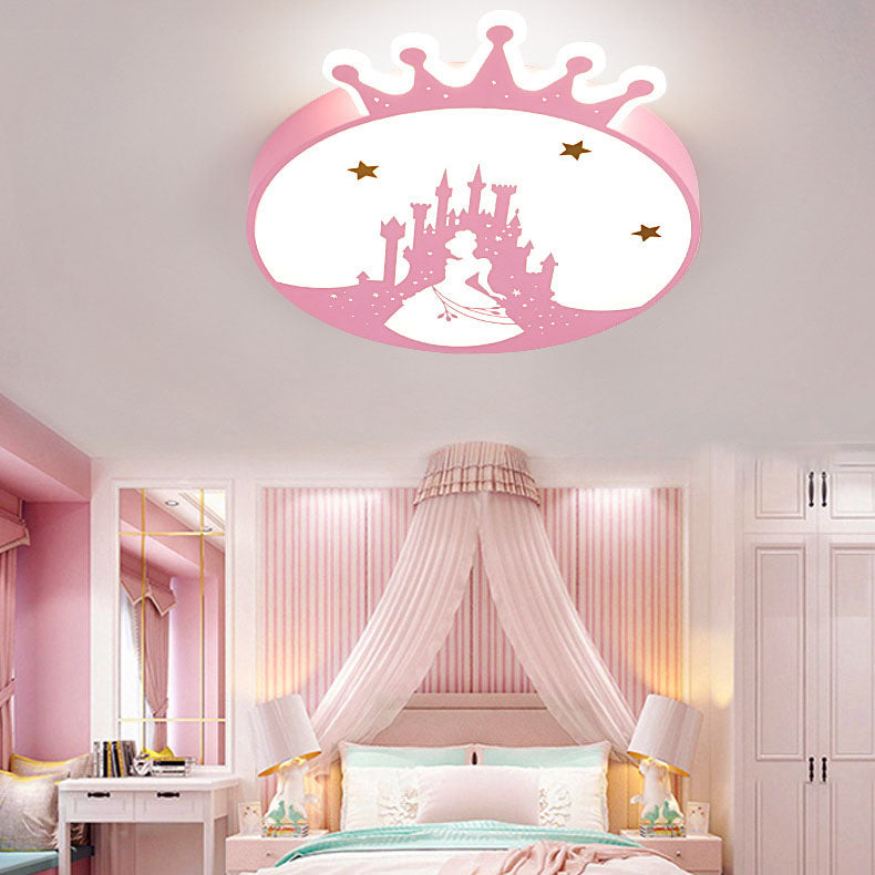 Lumendat Nordic Creative Simple Wrought Iron Cartoon Crown LED Flush Mount Ceiling Light Lumendat
