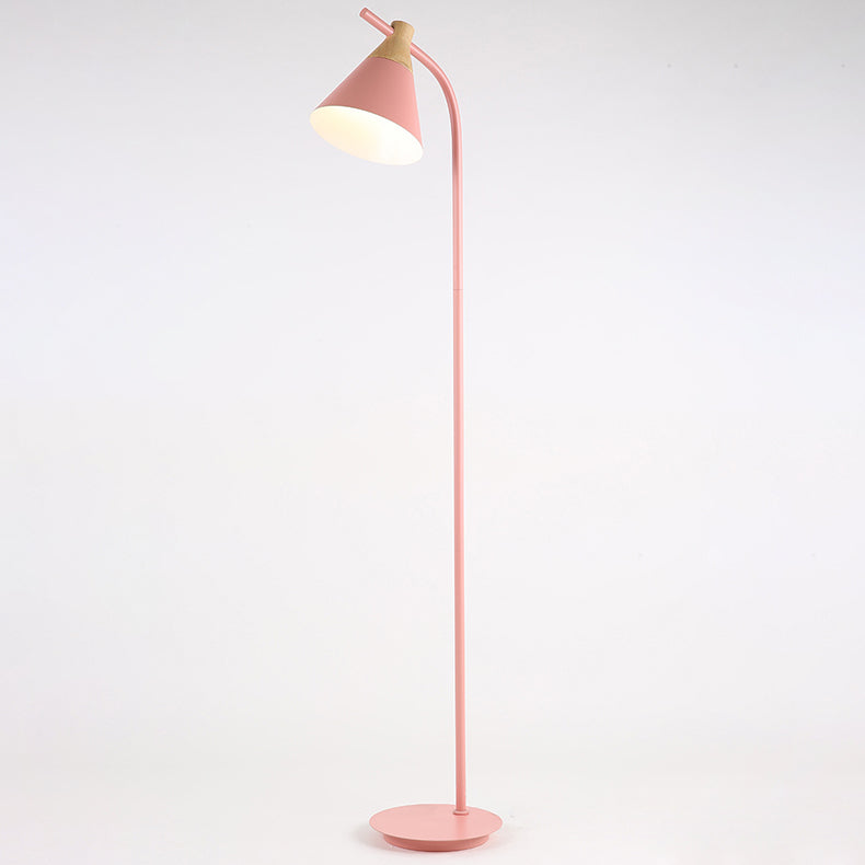 Contemporary Nordic Round Macaron Metal 1-Light Standing Floor Lamp For Living Room Lumendat