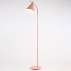 Contemporary Nordic Round Macaron Metal 1-Light Standing Floor Lamp For Living Room Lumendat