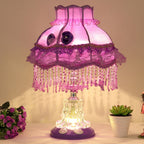 European Style Wedding Fabric Glass 1-Light Table Lamp Lumendat