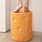 Lumendat Contemporary Creative Kids Round Cylinder Cheese Resin Side Table For Bedroom Lumendat