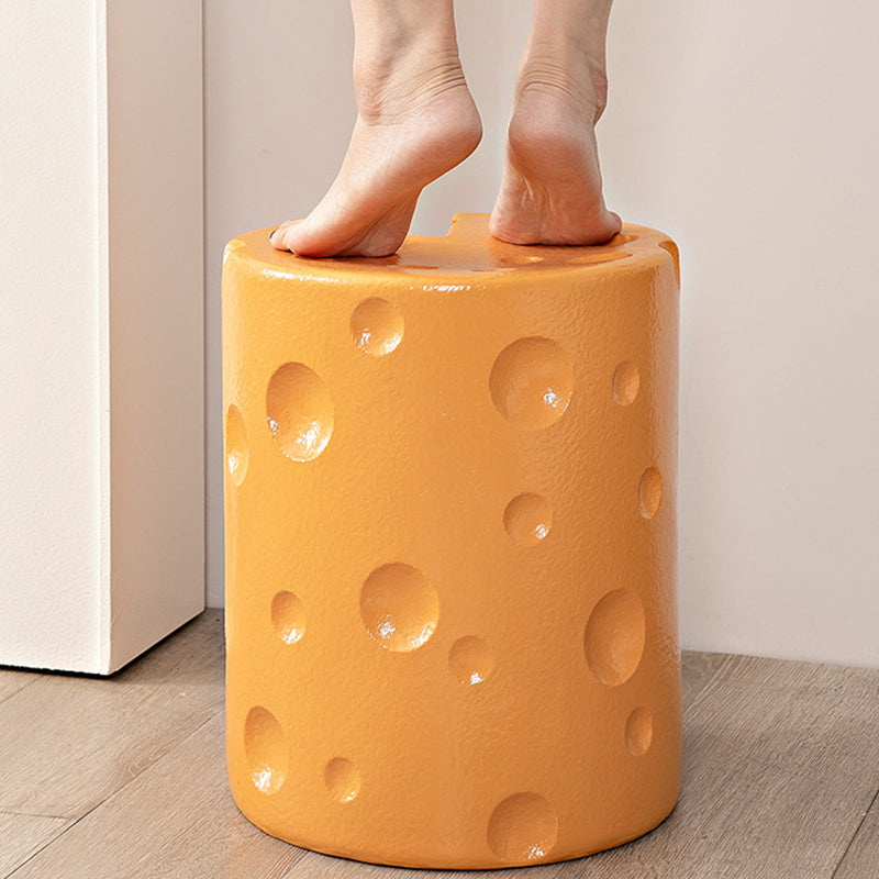Lumendat Contemporary Creative Kids Round Cylinder Cheese Resin Side Table For Bedroom Lumendat