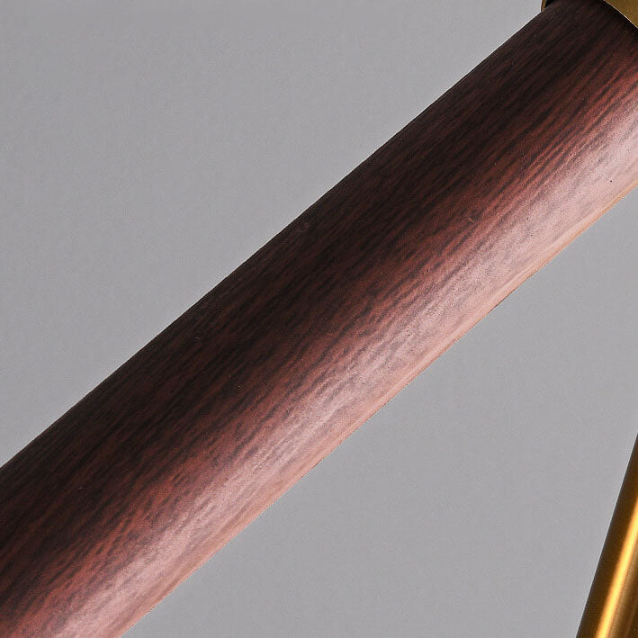 Nordic Minimalist Imitation Walnut Wood Grain Cylindrical Strip Hardware Base LED Standing Floor Lamp Lumendat