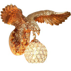 European Creative Resin Eagles Crystal Shade 1-Light Wall Sconce Lamp Lumendat