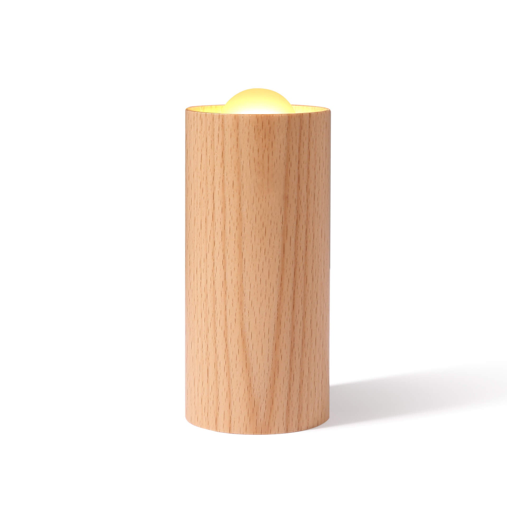 Modern Simple Wooden Cylindrical USB LED Table Lamp Lumendat