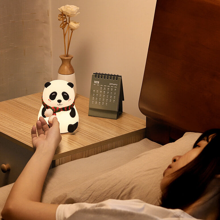 Lumendat Childlike Cartoon Mini Panda Silicone LED Night Light Table Lamp Lumendat